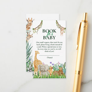 Carte D'accompagnement Oh Boy Safari Jungle Baby shower Book for Baby