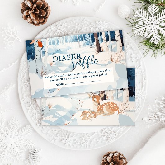 Carte D'accompagnement Oh cerf bois hiver Deire Baby shower de rousseur