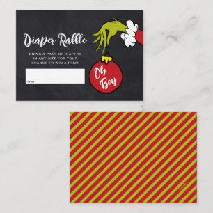 Carte D'accompagnement Oh garçon Grinch Baby shower Déchets Raffle