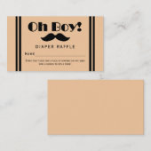 Carte D'accompagnement Oh Garçon Mustache Noire Bébé Déchets Ticket (Devant / Derrière)
