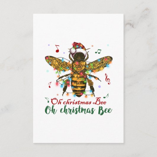 Carte D'accompagnement Oh Joyeux cadeau d'abeille de Noël (Devant)