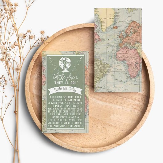 Carte D'accompagnement "Oh Les Endroits Où Ils Vont Aller !" Baby shower 