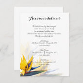 Carte D'accompagnement Oiseau de Paradis Fleurs Hébergements Insertion (Devant / Derrière)