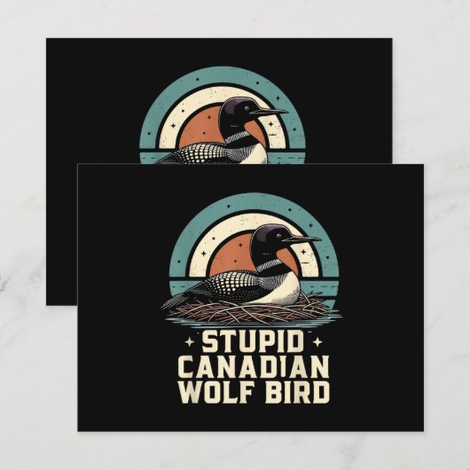 Carte D'accompagnement Oiseau loup canadien stupide (Devant / Derrière)