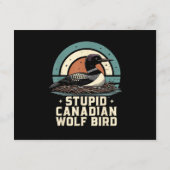 Carte D'accompagnement Oiseau loup canadien stupide (Dos)
