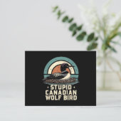 Carte D'accompagnement Oiseau loup canadien stupide (Debout devant)