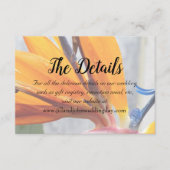 Carte D'accompagnement Oiseau tropical du Paradis Détails du Mariage flor (Devant)