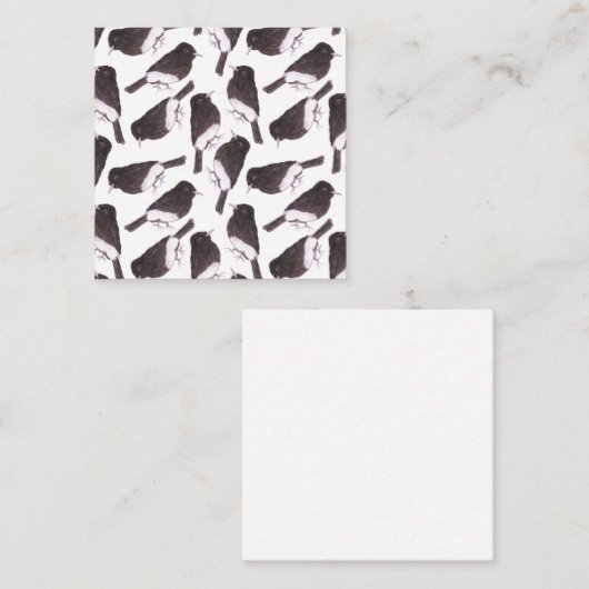 Carte D'accompagnement Oiseaux de phoebe noir (Devant / Derrière)