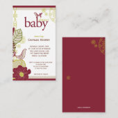 Carte D'accompagnement Oiseaux et fleurs (Devant / Derrière)