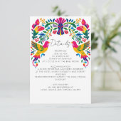 Carte D'accompagnement Oiseaux mexicains Otomi Vibrant Floral Fiesta Mari (Debout devant)