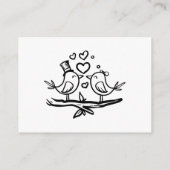Carte D'accompagnement Oiseaux mignons Inséparables Noir Blanc Réception (Dos)