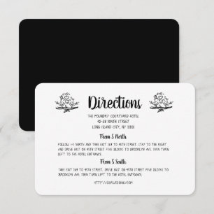 Carte D'accompagnement Oiseaux Modernes Tourtereaux Noires Directions Mar