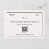 Carte D'accompagnement Old Money Black and Ivory Wedding Details (Devant)