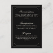 Carte D'accompagnement Old Money Black Ivory Checkered Wedding Details (Dos)