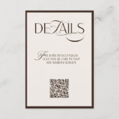 Carte D'accompagnement Old Money Espresso Brown Wedding Details (Devant)