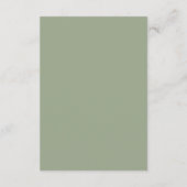 Carte D'accompagnement Old Money Ivory Green Wedding Details  (Dos)