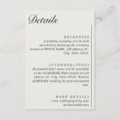 Carte D'accompagnement Old Money Minimalist Ecru White Mariage Détails (Devant)