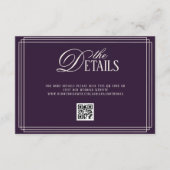 Carte D'accompagnement Old Money Plum Wedding Details (Devant)