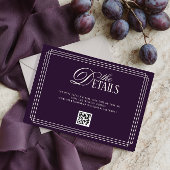 Carte D'accompagnement Old Money Plum Wedding Details