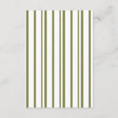 Carte D'accompagnement Olive Green Modern Wedding Details Card (Dos)