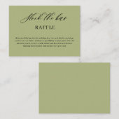 Carte D'accompagnement Olive  Green Script Stock the bar Bridal Shower  (Devant / Derrière)