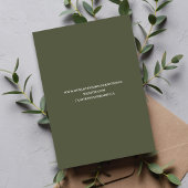 Carte D'accompagnement Olive Green Script Wedding RSVP QR Code Card