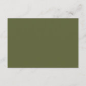 Carte D'accompagnement Olive Green Wedding RSVP Qr Code (Dos)