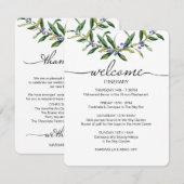 Carte D'accompagnement Olive Sprig Itinéraire Mariage Bienvenue Favoriser (Devant / Derrière)