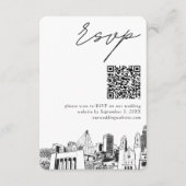 Carte D'accompagnement Omaha Mariage moderne RSVP QR Code (Devant)