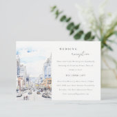 Carte D'accompagnement Omaha Nebraska Watercolor Scape Wedding Reception (Debout devant)