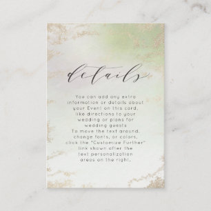 Carte D'accompagnement Ombre Spring Green Gold Foil Frost Détails du Mari