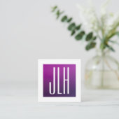 Carte D'accompagnement Ombre violet et initiales blanches ou autre texte (Debout devant)