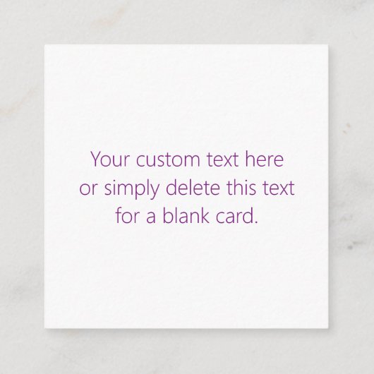 Carte D'accompagnement Ombre violet et initiales blanches ou autre texte (Dos)