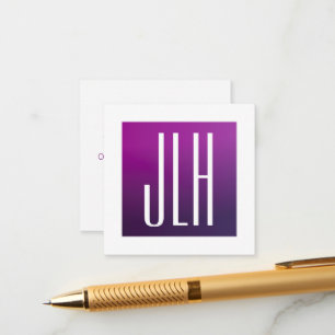 Carte D'accompagnement Ombre violet et initiales blanches ou autre texte