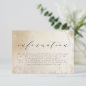 Carte D'accompagnement Ombre Yellow Gold Frosted Foil Information Mariage (Debout devant)
