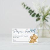 Carte D'accompagnement On Peut Attendre Bleu Baby shower Déchets Raffin (Debout devant)