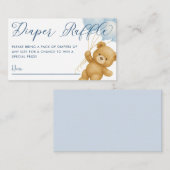 Carte D'accompagnement On Peut Attendre Bleu Baby shower Déchets Raffin (Devant / Derrière)