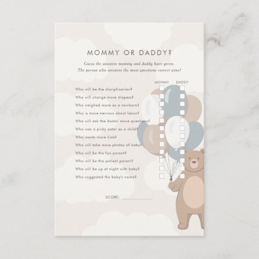 Carte D'accompagnement On Peut Attendre | Jeu de maman ou papa neutre (Devant)