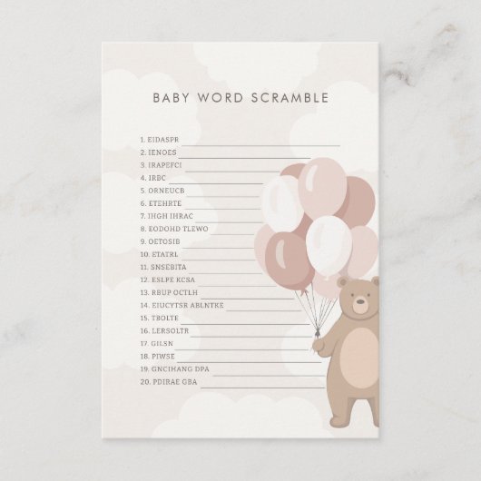 Carte D'accompagnement On Peut Attendre | Mot Bébé rose (Devant)