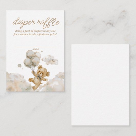 Carte D'accompagnement On Peut Attendre Neutre Barbe Bébé Raffle (Devant / Derrière)