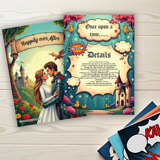 Carte D'accompagnement Once Upon A Time Woodland Castle Fairytale Wedding