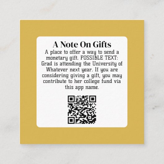 Carte D'accompagnement One Smart Cookie - Modern Graduation Cadeau QR Cod (Dos)