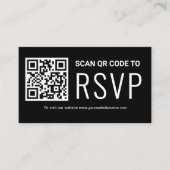Carte D'accompagnement Online QR Code RSVP Wedding Website Black White (Devant)
