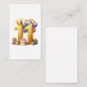 Carte D'accompagnement Onzième anniversaire doré (Devant / Derrière)