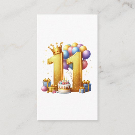 Carte D'accompagnement Onzième anniversaire doré (Devant)