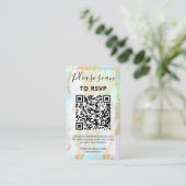 Carte D'accompagnement Opal Gemstone Gold Elegant moderne avec code QR (Debout devant)