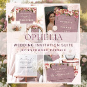 Carte D'accompagnement Ophelia Floral Dusty Pink Website QR Code RSVP