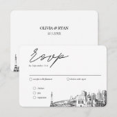 Carte D'accompagnement Option de repas traditionnel de mariage à Indianap (Devant / Derrière)