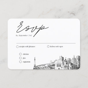 Carte D'accompagnement Option de repas traditionnel de mariage à Indianap