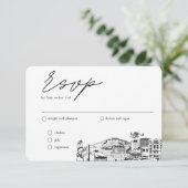 Carte D'accompagnement Option de repas traditionnel RSVP pour Mariage d'a (Debout devant)